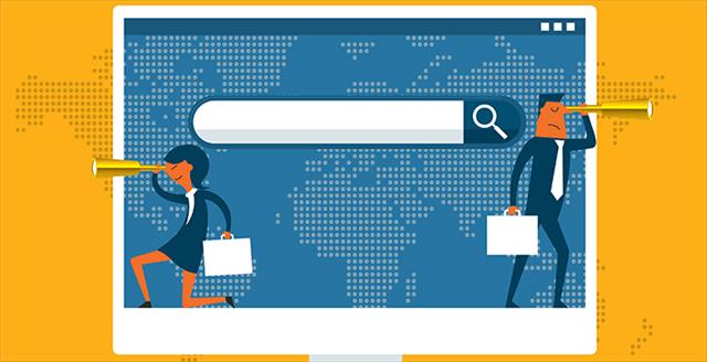 graphic representation of computer internet search
