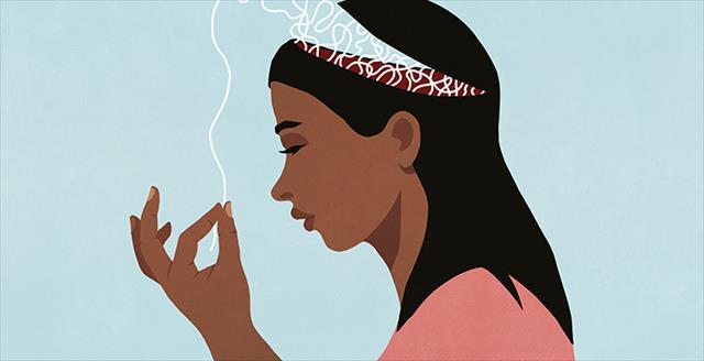 graphic of a woman smoking
