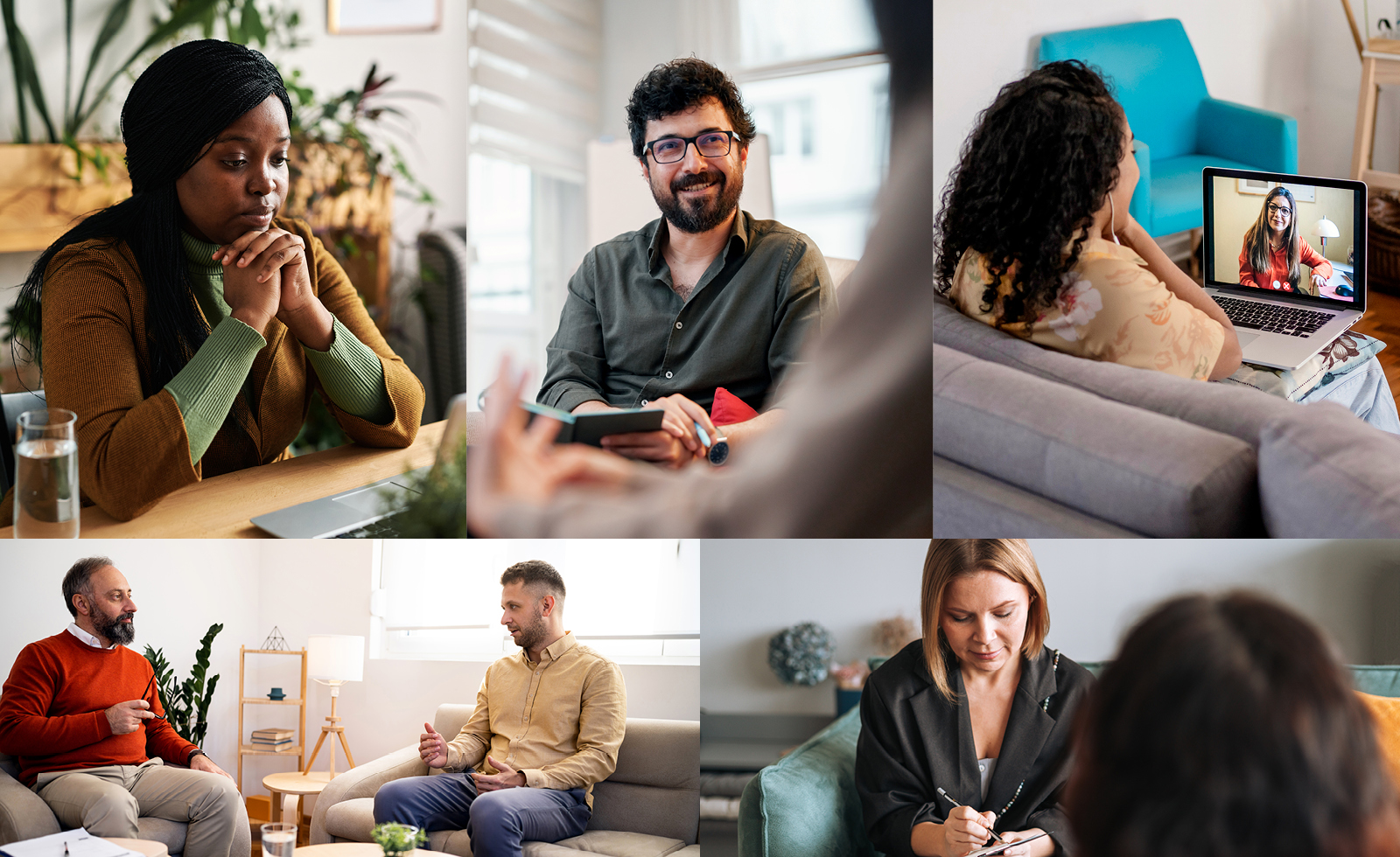collage of psychologists and patients