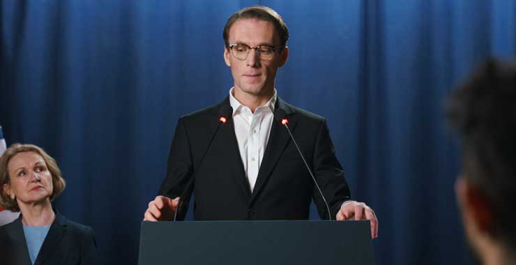 person at a podium