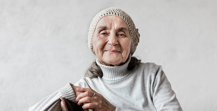 well-dressed older woman