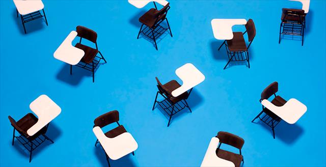 graphic of academic desks
