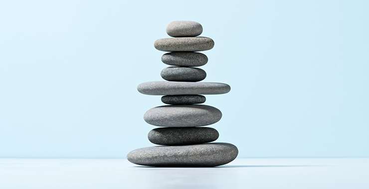 stack of meditation stones