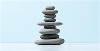 stack of meditation stones