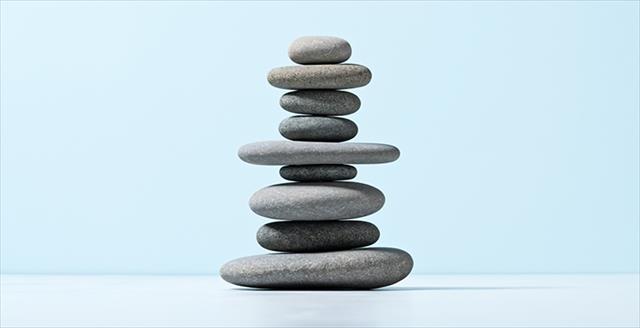 stack of meditation stones