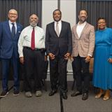 The coalition of CEOs and masterminds of the inaugural Black Boys and Men Mental Health Summit at College Park, Maryland in July: Daniel H. Gillison Jr., CEO, National Alliance on Mental Illness; Dr. Georges C. Benjamin, CEO, American Public Health Association; Dr. Arthur C. Evans Jr., CEO, APA; Dr. Arthur Taft Parsons III, vice president and chief psychiatric officer, CVS Health/Aetna; Dr. Marketa Wills, CEO, American Psychiatric Association