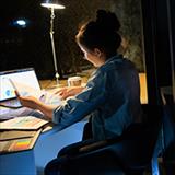woman up late working