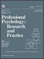 Cover of Telehealth and Technology Innovations in Professional Psychology (special issue of Professional Psychology: Research and Practice, December 2011)