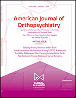 Cover of Bullying and Peer Victimization of Vulnerable, Marginalized, and Oppressed Youth (special issue of American Journal of Orthopsychiatry, July 2018)