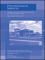 cover of The Prediction and Prevention of Suicide (special issue of Psychological Services, August 2018)