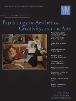 Cover of Aesthetic Appreciation of Visual Art (special issue of Psychology of Aesthetics, Creativity, and the Arts, May 2020)