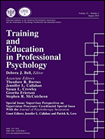Cover of Supervisee Perspectives on Supervision Processes (special issue of Training and Education in Professional Psychology, August 2019)