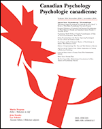 Cover of Psychotherapy / Psychothérapie (special issue of Canadian Psychology, November 2018)