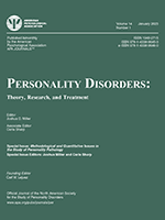 Cover of Methodological and Quantitative Issues in the Study of Personality Pathology