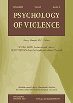 Cover of Adolescents and Violence (special issue of Psychology of Violence, October 2013)