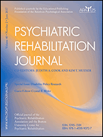 Cover of Disability Policy Research (special issue of Psychiatric Rehabilitation Journal, June 2017)
