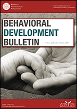 Cover of Autism and Other Child Developmental Disorders: Early Behavior-Analytic Interventions (special issue of Behavioral Development Bulletin, April 2017)