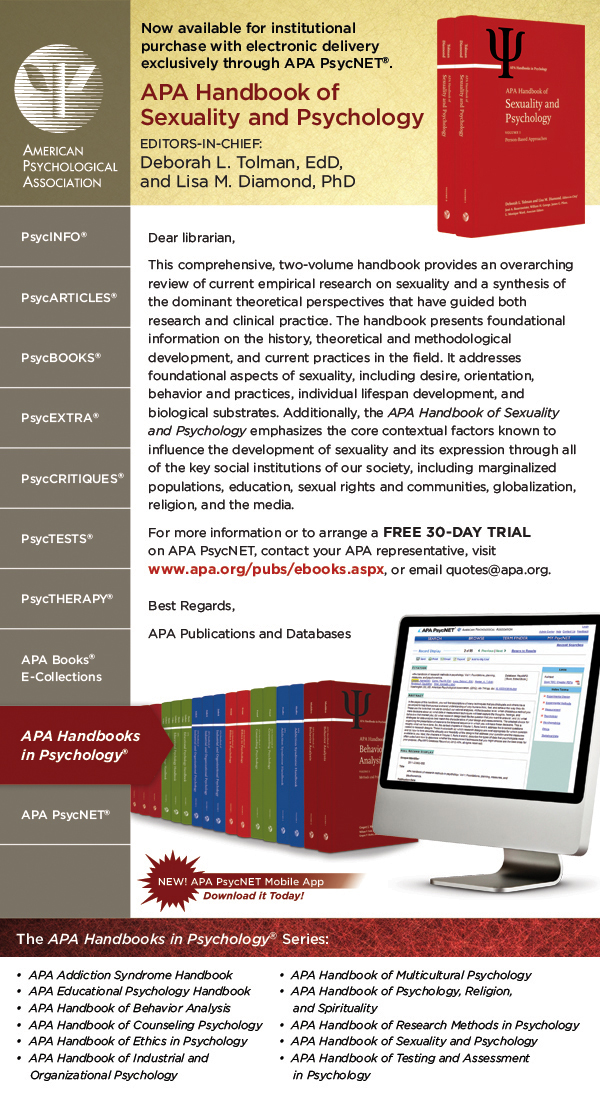 APA eBooks eBlast October 2, 2013