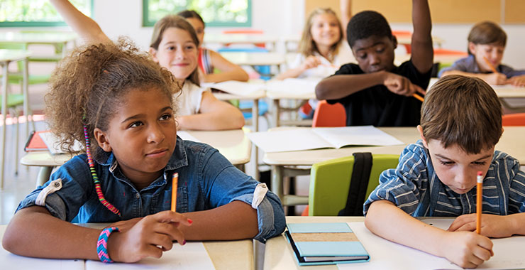 school kids in classroom