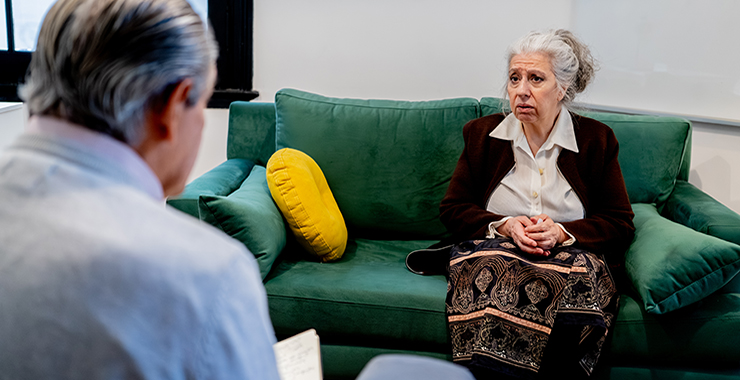 Older woman in therapy session.