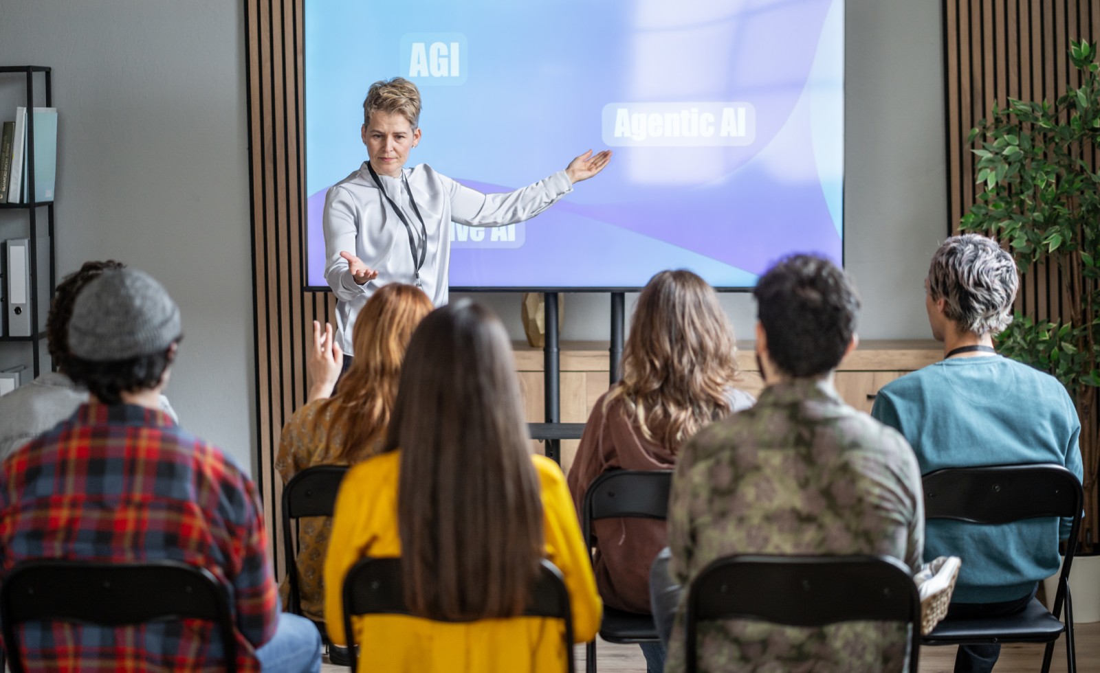 instructor in front of a class