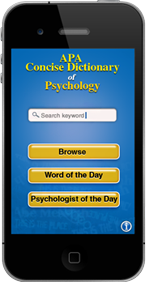 APA Concise Dictionary of Psychology Mobile Application secondary screen APA Concise Dictionary of Psychology Mobile Application secondary screen