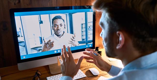 Video interview computer screen