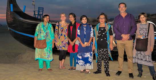 APA delegation arrives at Cox’s Bazaar hosted by psychologists in the Bangladesh Ministry of Women and Children.  Photo by Raphael Gunner, PhD