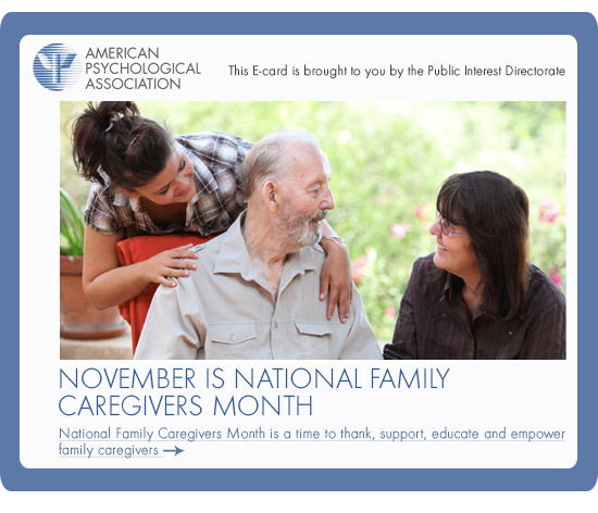 November is National Family Caregivers Month