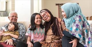 multigenerational family at home