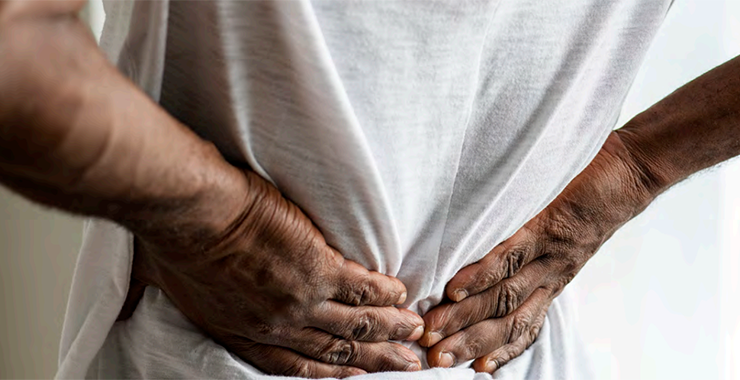 person with lower back pain