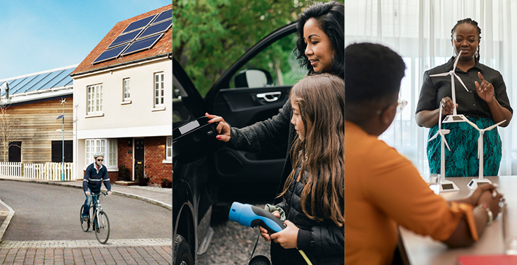 group of children holding up a large globe