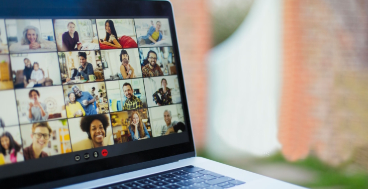 Screen shot of multiple people on video call