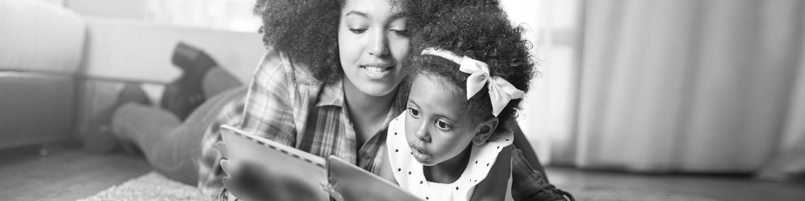 Mother and child reading