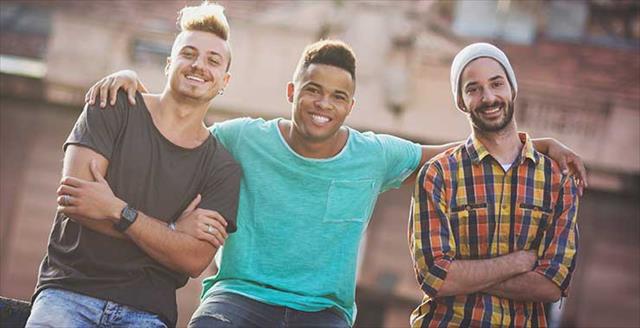 three LGBTQ friends