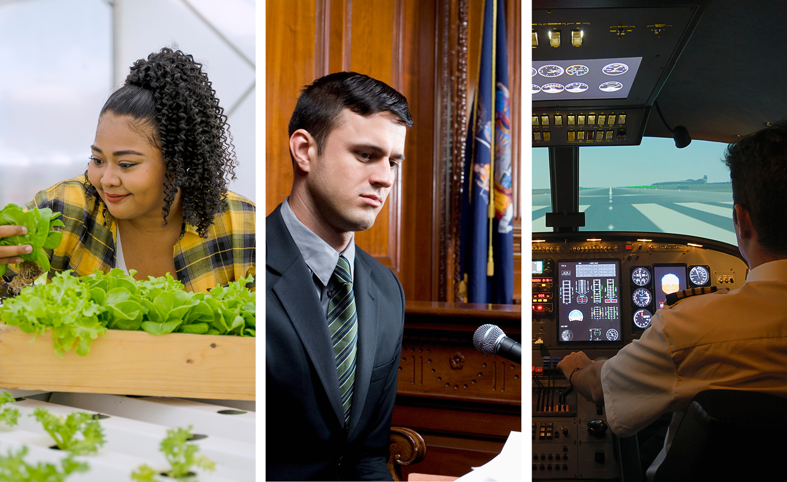 Montage of people at various jobs