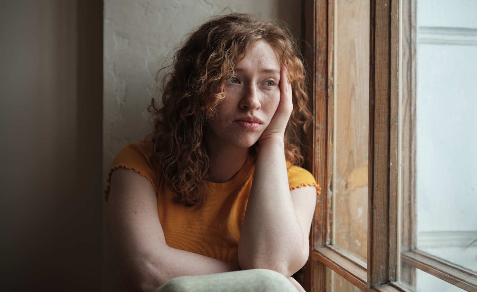 Young woman in deep thought
