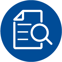 Document under magnifying glass