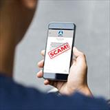 Text message SMS scam or phishing concept