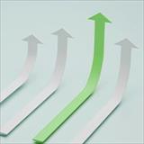 A graph featuring arrows trending upward