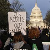 Prochoice activists protest outside the U.S. Capitol building