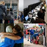 Collage of diverse American’s highlighting the nation’s collective anxiety over the future, economy, and upcoming presidential election