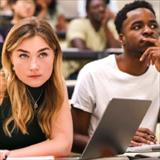 two grad students in class