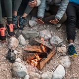 Friends around an outdoor fire