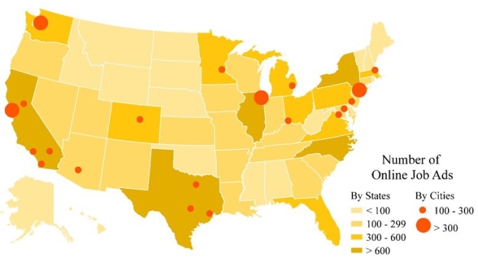 Figure 3. Distribution of Online Job Advertisements for Licensed Psychologists, 2014