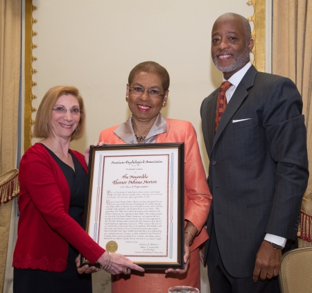 Nadine Kaslow with Eleanor Holmes Norton, D-D.C., and APA CEO Norman B. Anderson 