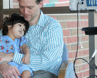 Sick child and dad