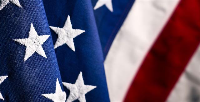 billowing United States flag