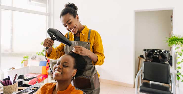 hairstylist and client