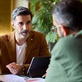 two men talking